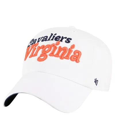 47 Brand Women's White Virginia Cavaliers Pensacola Clean Up Adjustable Hat