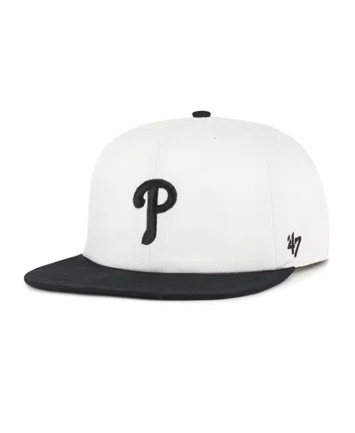 47 Brand Women's White/black Philadelphia Phillies Foundation Captain Snapback Hat