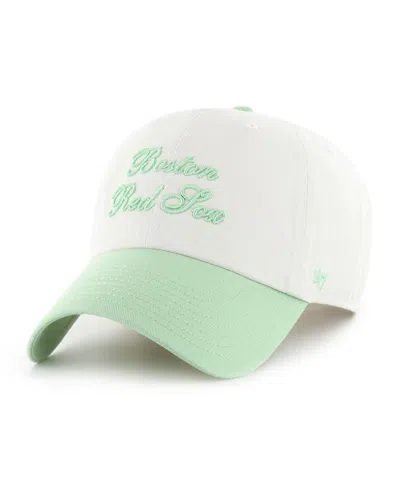 47 Brand Women's White/green Boston Red Sox Gelato Two-tone Clean Up Adjustable Hat