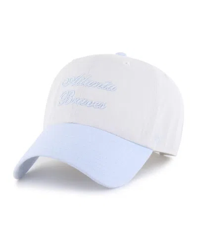 47 Brand Women's White/light Blue Atlanta Braves Gelato Two-tone Clean Up Adjustable Hat