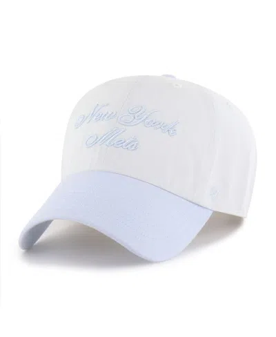 47 Brand Women's White/light Blue New York Mets Gelato Two-tone Clean Up Adjustable Hat In Multi