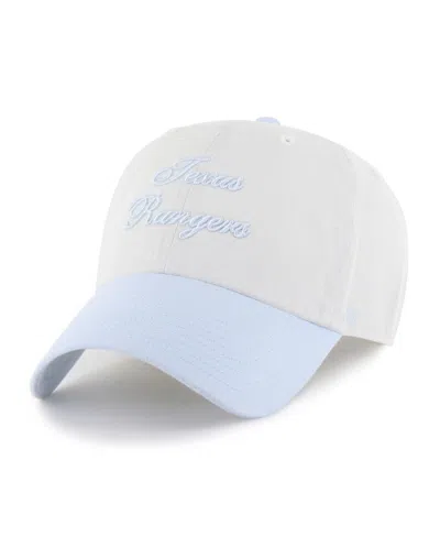 47 Brand Women's White/light Blue Texas Rangers Gelato Two-tone Clean Up Adjustable Hat In Multi