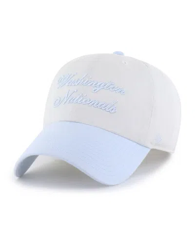 47 Brand Women's White/light Blue Washington Nationals Gelato Two-tone Clean Up Adjustable Hat