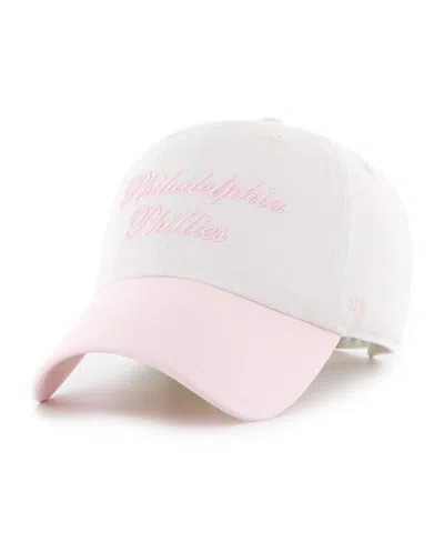 47 Brand Women's White/pink Philadelphia Phillies Gelato Two-tone Clean Up Adjustable Hat In Neutral