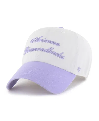 47 Brand Women's White/purple Arizona Diamondbacks Gelato Two-tone Clean Up Adjustable Hat