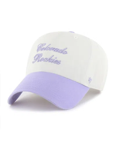 47 Brand Women's White/purple Colorado Rockies Gelato Two-tone Clean Up Adjustable Hat