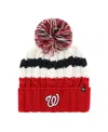 47 Brand Women's White/red Washington Nationals Ashfield Cuffed With Pom Knit Hat In White,red