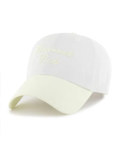 47 Brand Women's White/yellow Cincinnati Reds Gelato Two-tone Clean Up Adjustable Hat