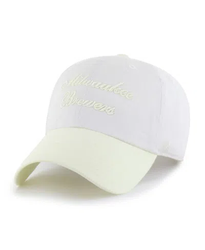 47 Brand Women's White/yellow Milwaukee Brewers Gelato Two-tone Clean Up Adjustable Hat In Multi
