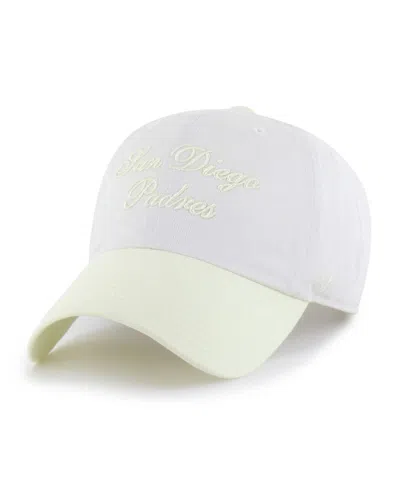 47 Brand Women's White/yellow San Diego Padres Gelato Two-tone Clean Up Adjustable Hat