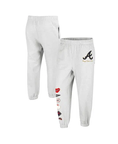 47 Brand Women's X Heather Gray Atlanta Braves Venice Jogger Pants In White