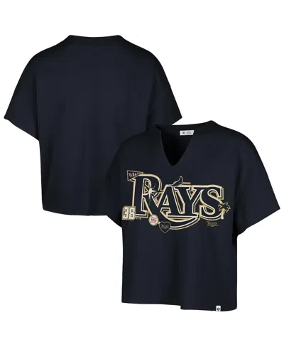 47 Brand Women's X Navy Tampa Bay Rays Oversized Notch Neck T-shirt In Blue
