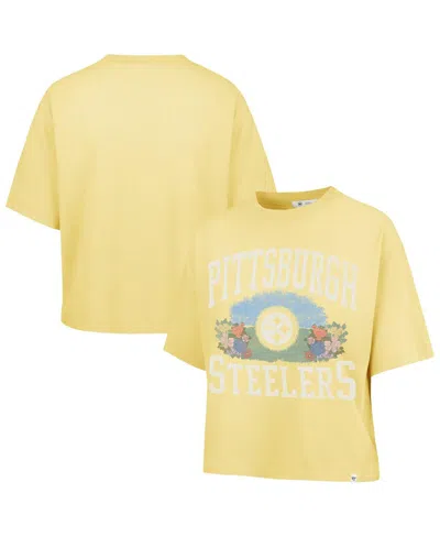 47 Brand Women's Yellow Pittsburgh Steelers Florentina Montauk Cropped T-shirt