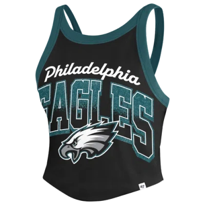 47 Brand Womens Philadelphia Eagles Eagles Shimmer Shadow Sporty Tank Top In Black
