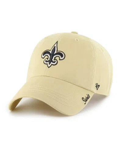 47 Brand Women'sâ Gold New Orleans Saints Miata Clean Up Adjustable Hat In White