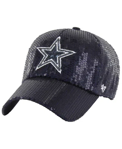 47 Brand Women'sâ Navy Dallas Cowboys Dazzle Clean Up Adjustable Hat In Blue