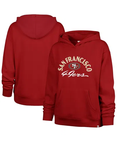 47 Brand Women'sâ Scarlet San Francisco 49ers Plus Size Whirlwind Naomi Hoodie In Red