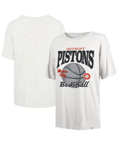 47 Brand Women'sâ White Detroit Pistons City Edition Down Court Sadie T-shirt