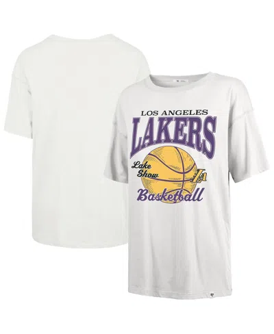 47 Brand Women'sâ White Los Angeles Lakers City Edition Down Court Sadie T-shirt