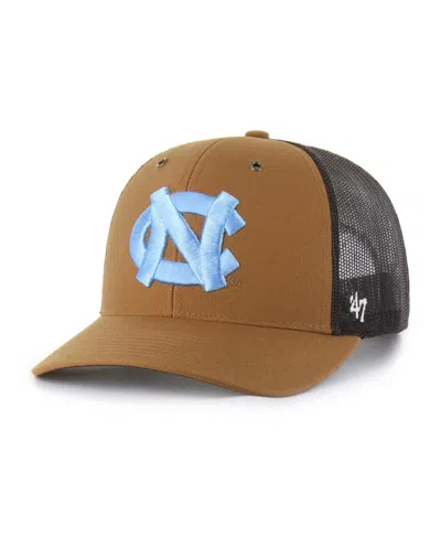 47 Brand X Carhartt Men's And Women's Brown North Carolina Tar Heels Trucker Adjustable Hat