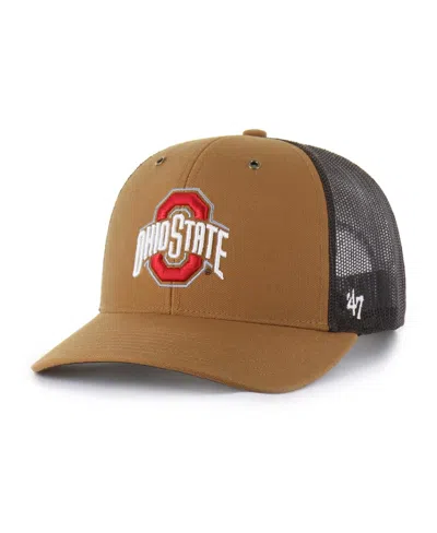 47 Brand X Carhartt Men's And Women's Brown Ohio State Buckeyes Trucker Adjustable Hat