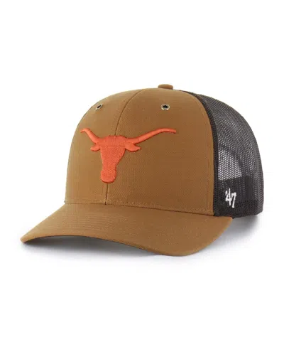 47 Brand X Carhartt Men's And Women's Brown Texas Longhorns Trucker Adjustable Hat In Multi