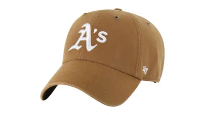 Pre-owned 47 Brand X Carhartt Mlb Athletics Baseball Clean Up Cap In Brown
