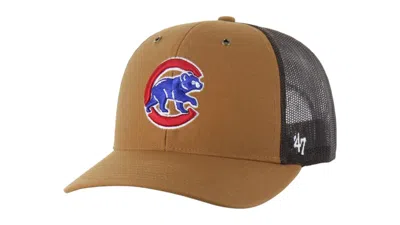 Pre-owned 47 Brand X Carhartt Mlb Chicago Cubs Trucker Cap In Brown