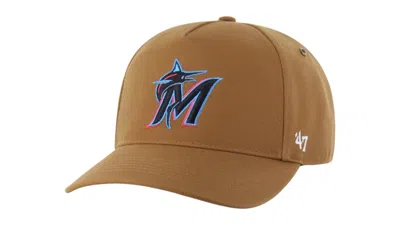 Pre-owned 47 Brand X Carhartt Mlb Miami Marlins Hitch Cap In Brown