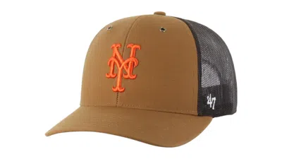 Pre-owned 47 Brand X Carhartt Mlb New York Mets Trucker Cap In Brown