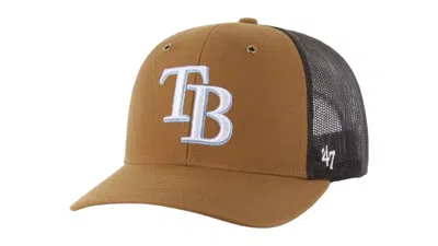 Pre-owned 47 Brand X Carhartt Mlb Tampa Bay Rays Trucker Cap In Brown