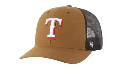 Pre-owned 47 Brand X Carhartt Mlb Texas Rangers Trucker Cap In Brown