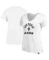 47 Brand X Profile Women's White Las Vegas Aces Logo Lockup Plus Size V-neck T-shirt In White