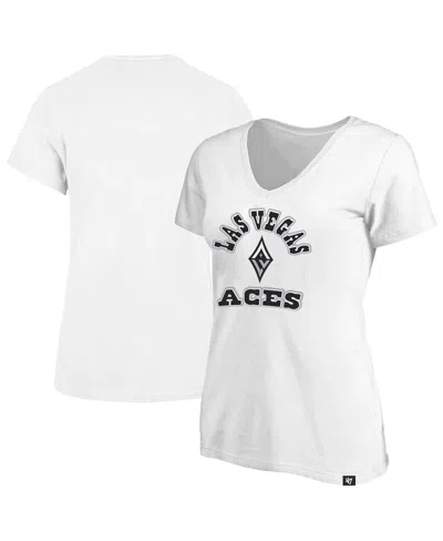 47 Brand X Profile Women's White Las Vegas Aces Logo Lockup Plus Size V-neck T-shirt