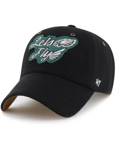 47 Brand X Stoney Clover Lane Men's And Women's Black Philadelphia Eagles Field Goal Clean Up Adjustable Hat