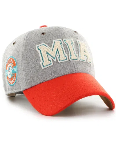 47 Brand X Stoney Clover Lane Men's And Women's Gray/orange Miami Dolphins Block Clean Up Adjustable Hat In Gray,orange