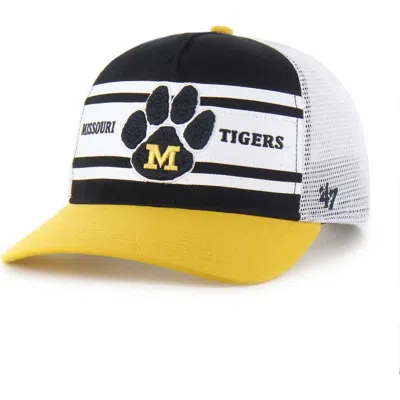 47 Brand Kids' Youth '47 Black/gold Missouri Tigers Super Stripe Hitch Adjustable Trucker Hat In Multi