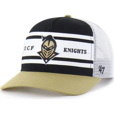 47 Brand Kids' Youth '47 Black/gold Ucf Knights Super Stripe Hitch Adjustable Trucker Hat In Multi