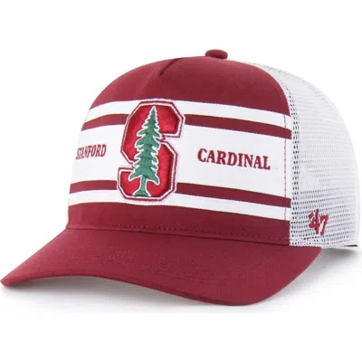 47 Brand Kids' Youth '47 Cardinal/white Stanford Cardinal Super Stripe Hitch Adjustable Trucker Hat In Red