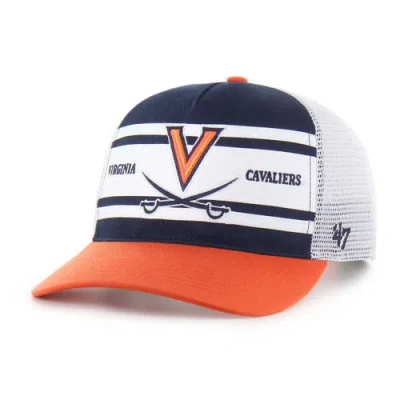 47 Brand Kids' Youth '47 Navy/orange Virginia Cavaliers Super Stripe Hitch Adjustable Trucker Hat In Multi