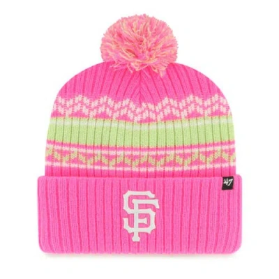 47 Brand Kids' Youth '47 Pink San Francisco Giants Polar Vortex Cuffed Knit Hat With Pom