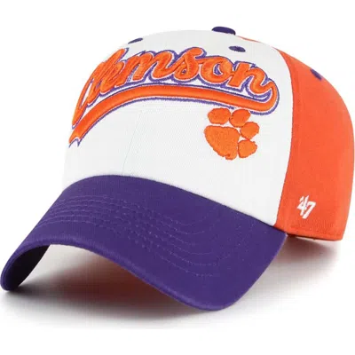 47 Brand Kids' Youth '47 White Clemson Tigers Scooter Clean Up Adjustable Hat In Multi
