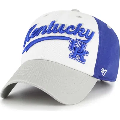 47 Brand Kids' Youth '47 White Kentucky Wildcats Scooter Clean Up Adjustable Hat In Multi