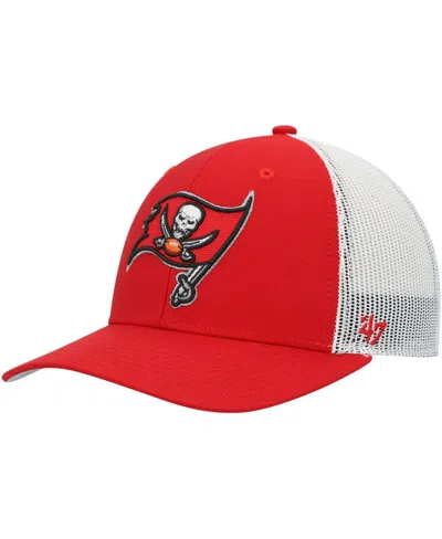 47 Brand Kids' Youth Boys And Girls ' Red, White Tampa Bay Buccaneers Adjustable Trucker Hat In Red,white