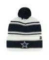 47 Brand Youth Boys And Girls ' White Dallas Cowboys Stripling Cuffed Knit Hat With Pom In White