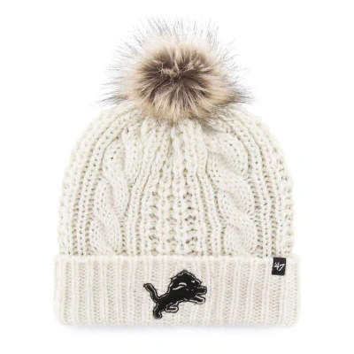 47 ' Cream Detroit Lions Meeko Cuffed Knit Hat With Pom In White