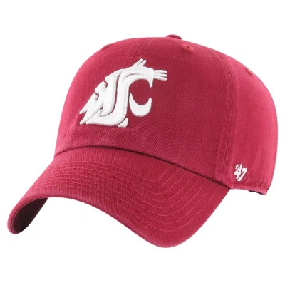 47 ' Crimson Washington State Cougars Clean Up Adjustable Hat In Red
