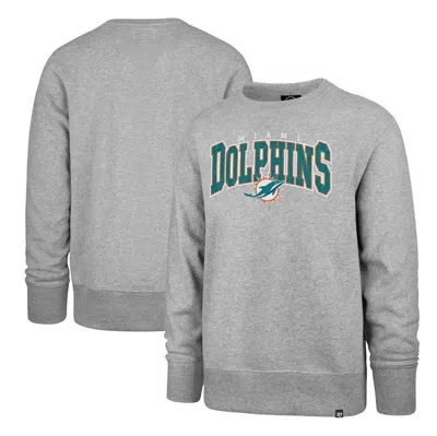47 ' Grey Miami Dolphins Varsity Block Headline Pullover Sweatshirt