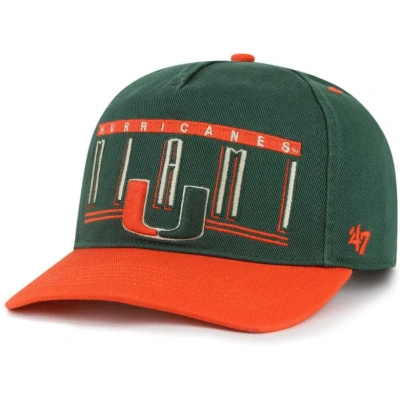 47 ' Green Miami Hurricanes Double Header Hitch Adjustable Hat