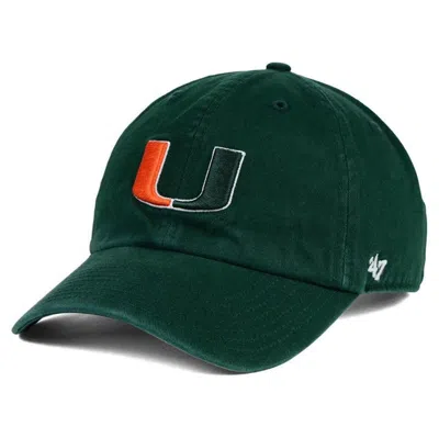 47 ' Green Miami Hurricanes Vintage Clean Up Adjustable Hat